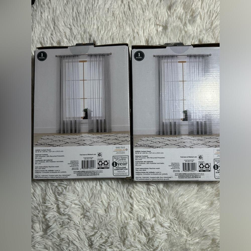 Better Homes & Gardens Solid Fringe 84"Single Panel Curtain Soft Silver - Picture 7 of 7